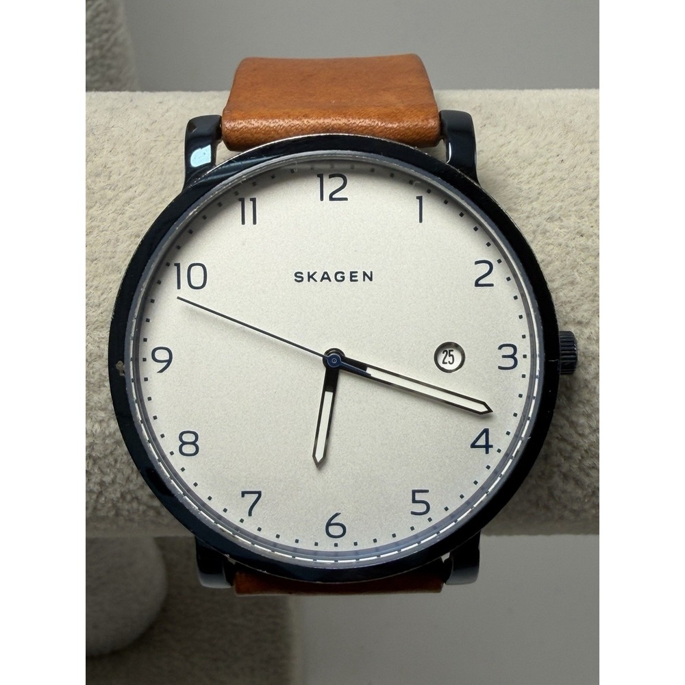 Skagen SKW6325 Hagen New Battery Mens Watch 40MM 8" Brown Leather Band